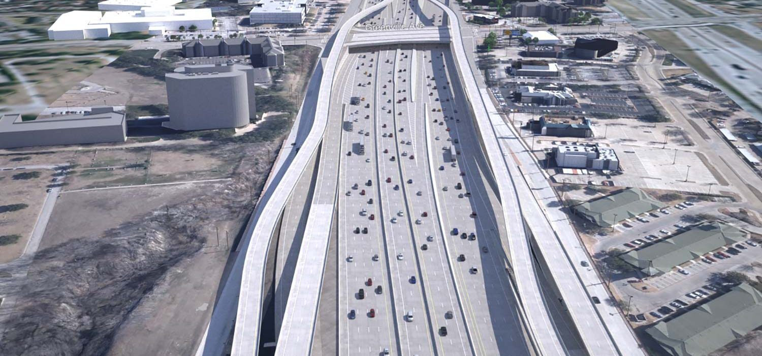 IH-635 road aerial rendering