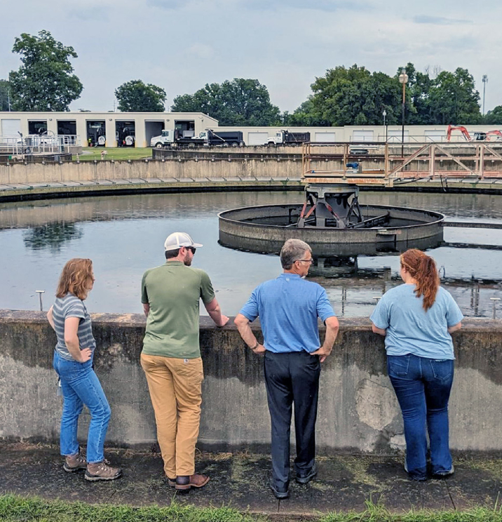 Little Rock Halff interns at a water wastewater treatment plant site visit in 2023